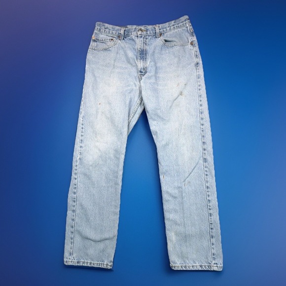 Vintage Levis 505 Jeans Mens 34x30 (Fits 32x28.5) Blue Regular Fit Denim Y2K - Picture 2 of 16